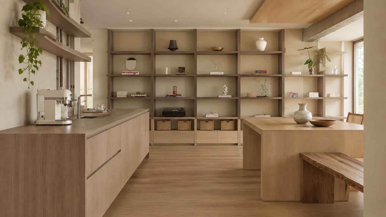 林肯樱桃 × 禅意浅橡|原木风 · 厨房