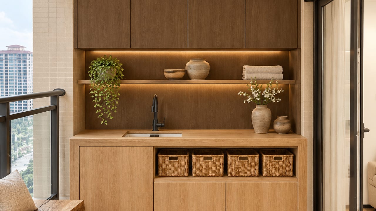 塞卡原色橡木 × 里维斯古典橡木|原木风 · 阳台