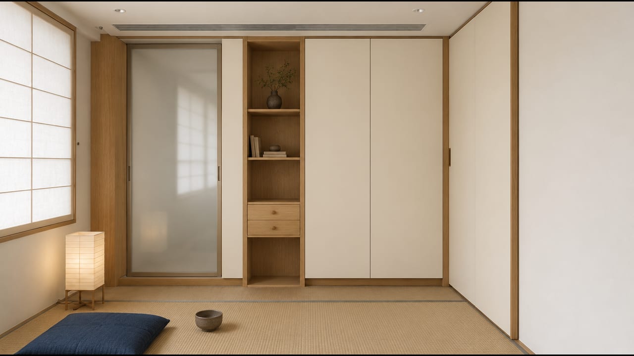 象牙白(皮纹) × 素木朝晖|日式风 · 走廊