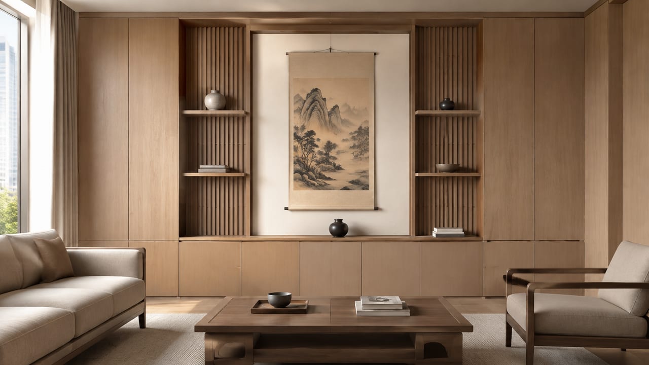 禅意原橡 × 东方秋韵｜宋式美学 · 客厅