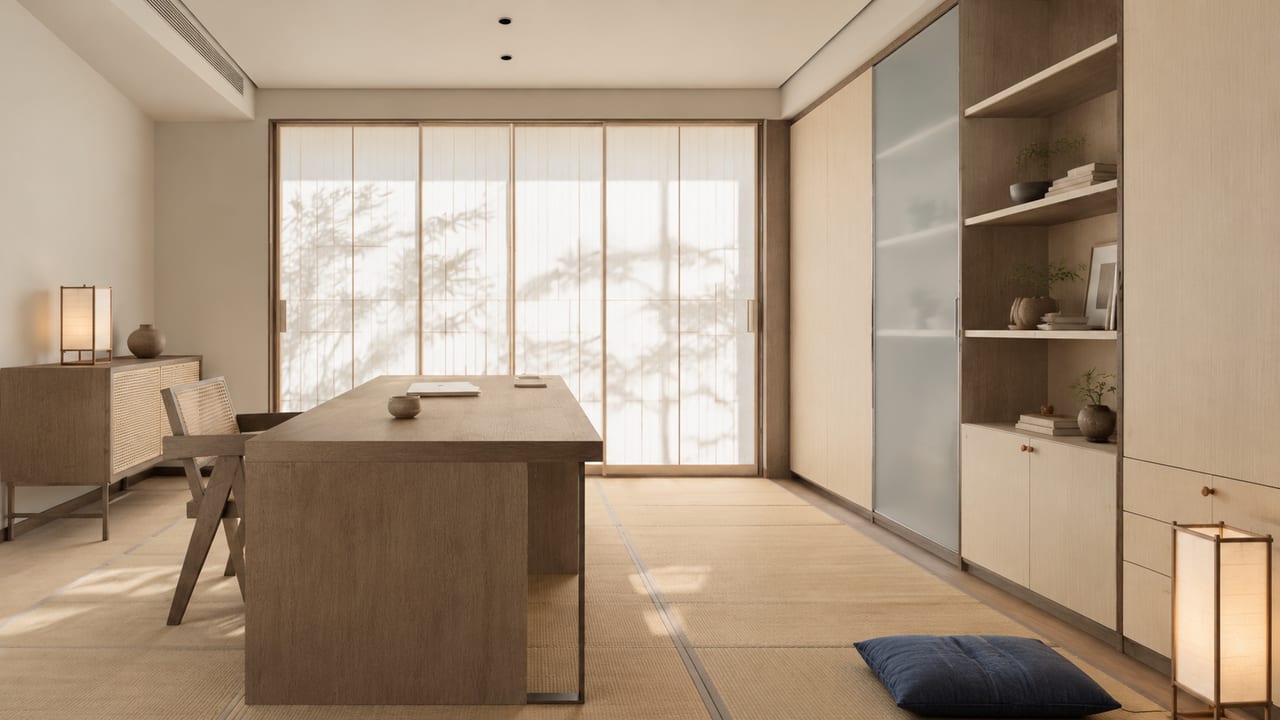 梦科原木 × 棕翅木|日式风 · 书房