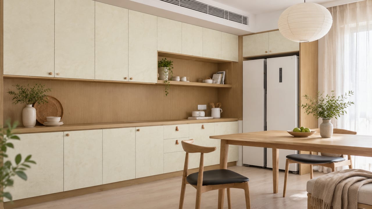 鸣沙月白 × 科技木23号|北欧风 · 餐厅