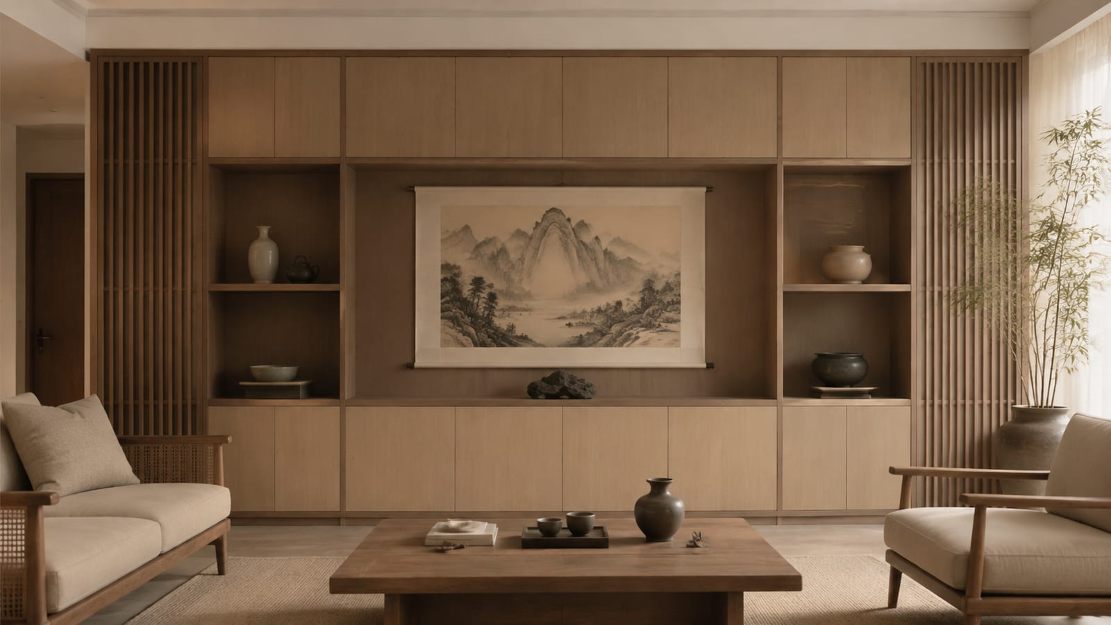 禅意原橡 × 东方秋韵|宋式美学 · 客厅