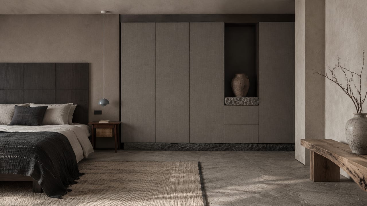 Molteni&C深布纹 × 古魅银｜侘寂风 · 主卧