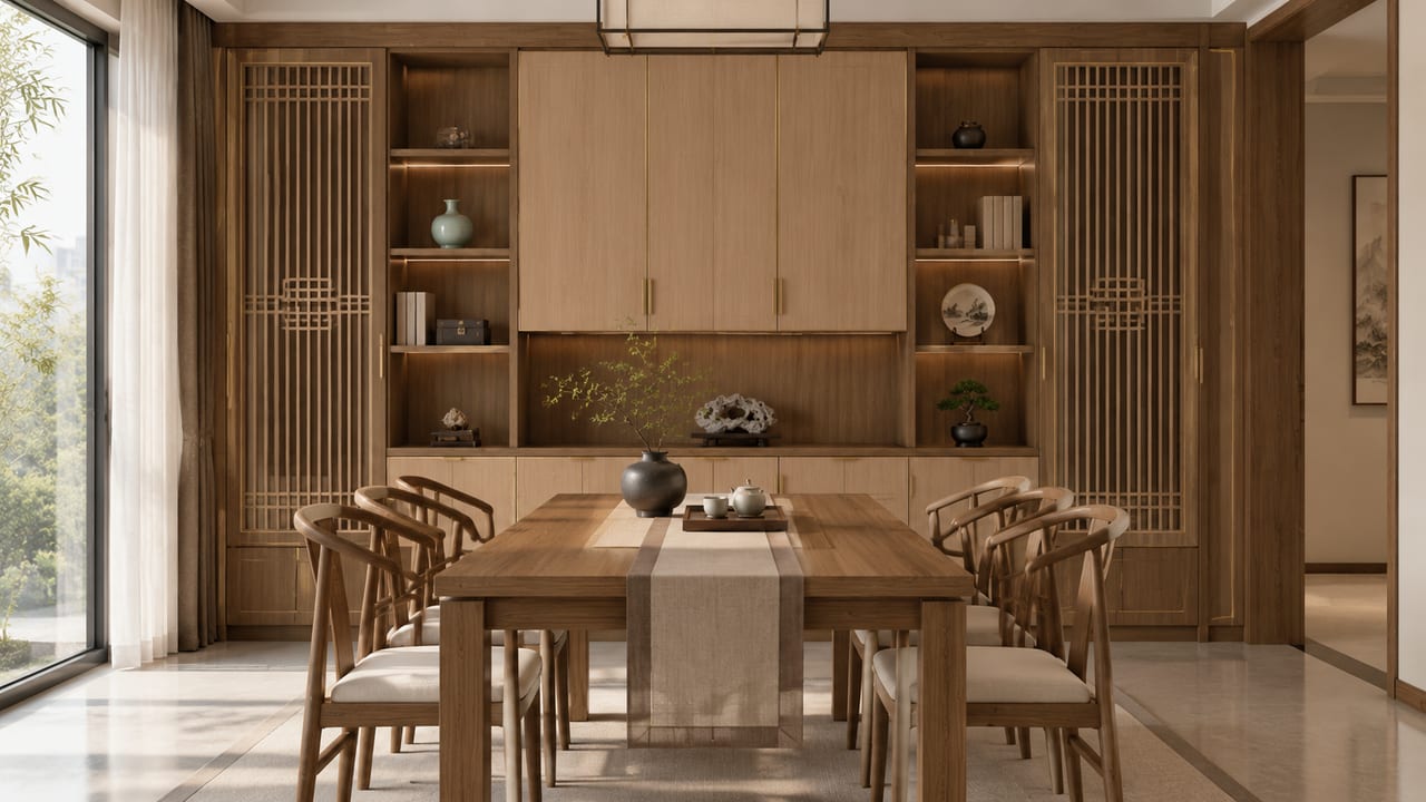 金边原橡 × 素木观岩|新中式 · 餐厅