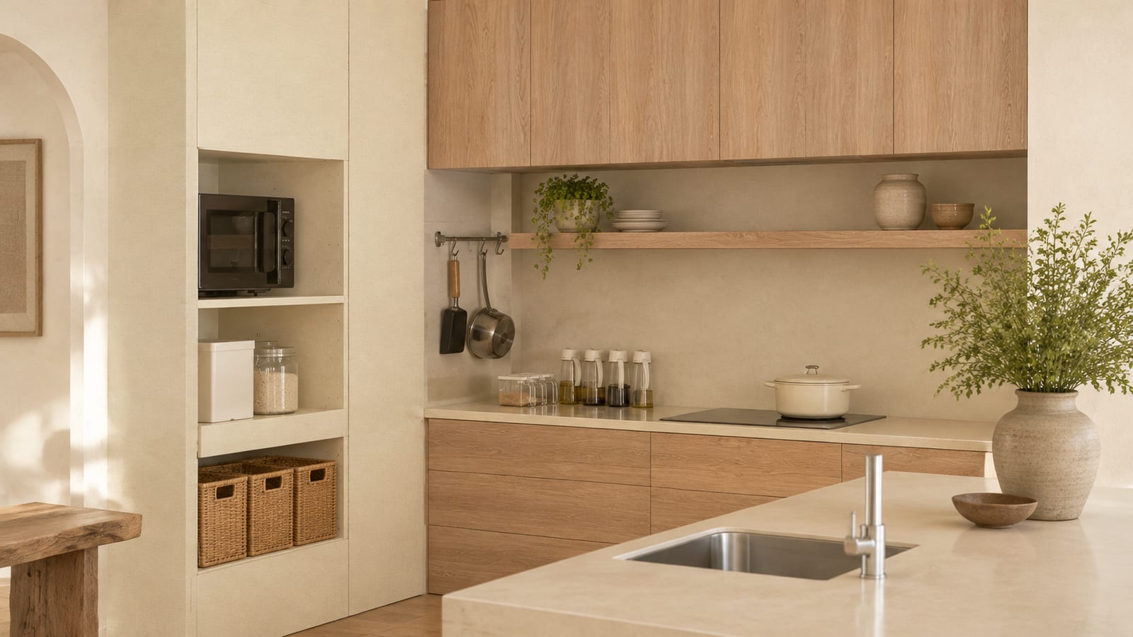 塞卡原色橡木 × Molteni&C白亚麻|原木风 · 厨房
