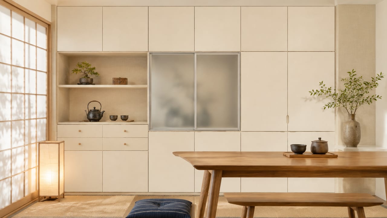 白桃奶昔 × Molteni&C灰亚麻|日式风 · 餐厅