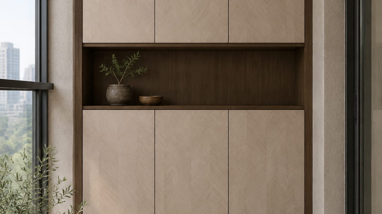 暖木拼花 × 美拉德赤桦|侘寂风 · 阳台
