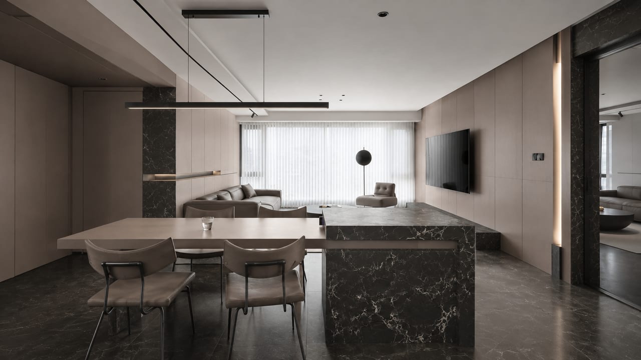 汝窑玉色 × 宝格丽黑|意式极简 · 餐厅