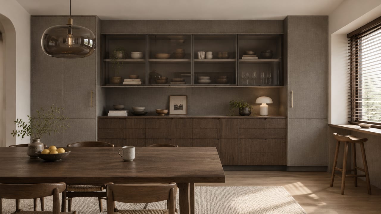 卢森堡哑黑橡木 × Molteni&C深布纹|中古风 · 餐厅