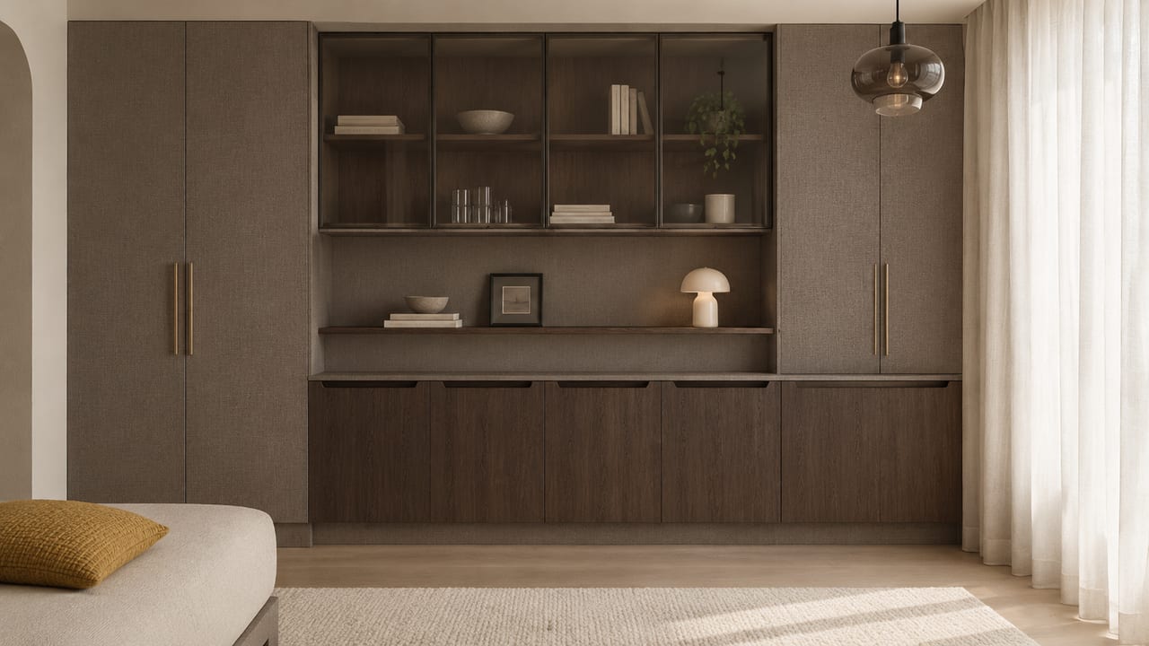 卢森堡哑黑橡木 × Molteni&C深布纹|中古风 · 玄关