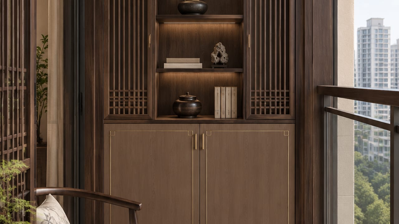 东方秋韵 × 东方红云|新中式 · 阳台