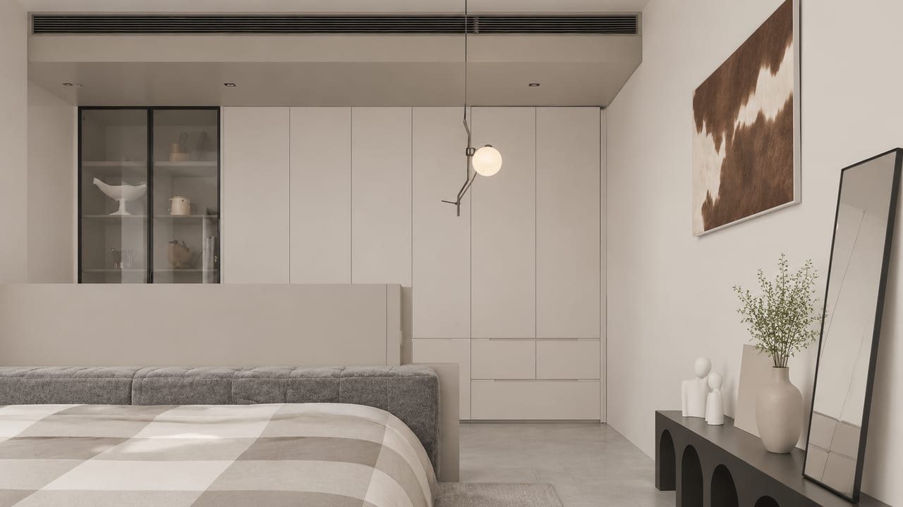 珍珠白Metz × 金砂灰Metz|现代简约 · 主卧
