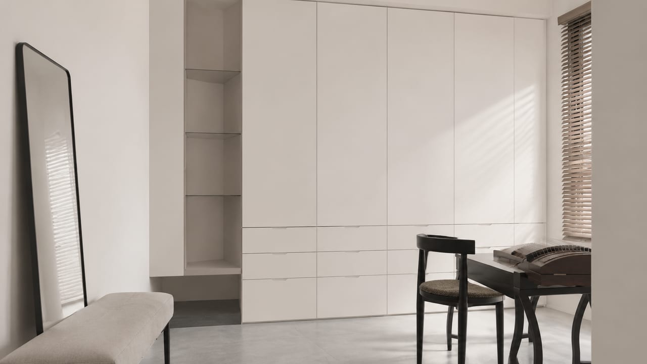 珍珠白Metz × 金砂灰Metz|现代简约 · 书房