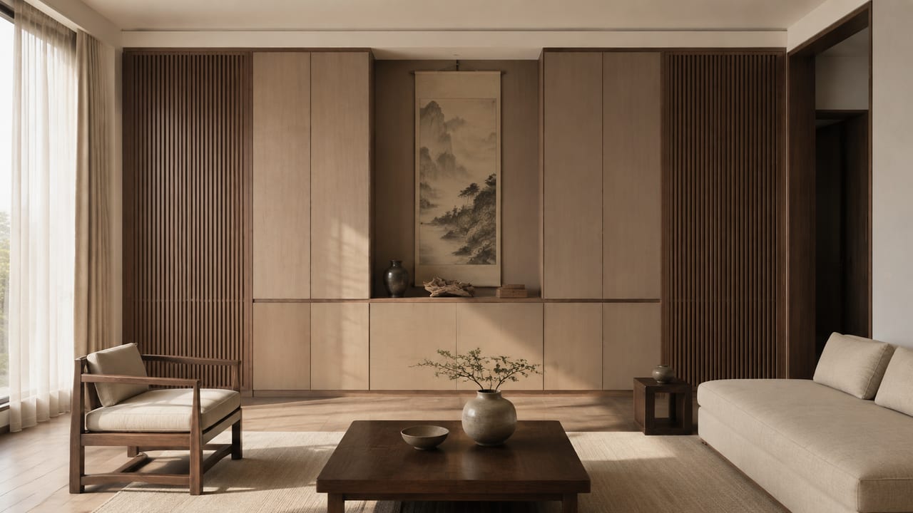 禅意原橡 × 东方秋韵｜宋式美学 · 客厅