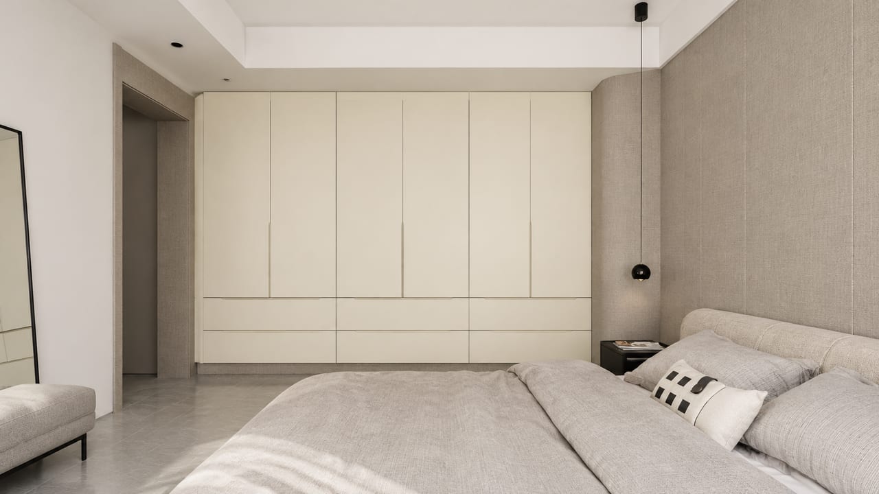 米穗灰 × Molteni&C黄布纹|现代简约 · 主卧