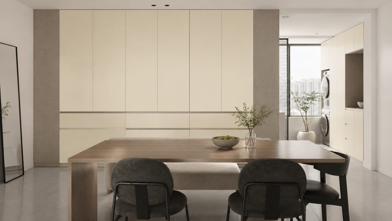 米穗灰 × Molteni&C黄布纹|现代简约 · 餐厅