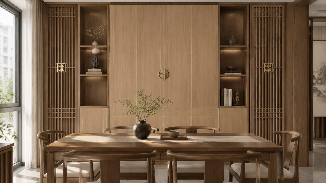 金边原橡 × 素木观岩|新中式 · 餐厅