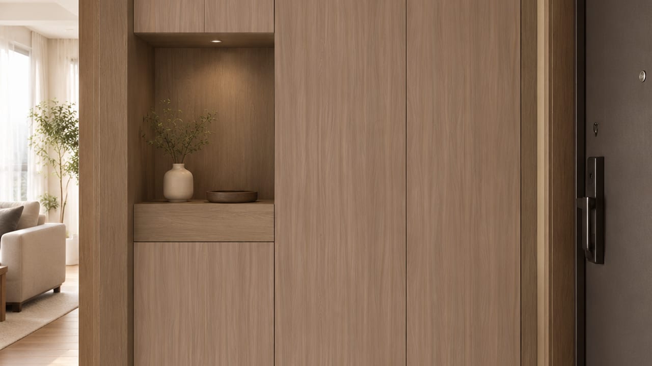 月影胡桃 × 东方秋韵|原木风 · 玄关