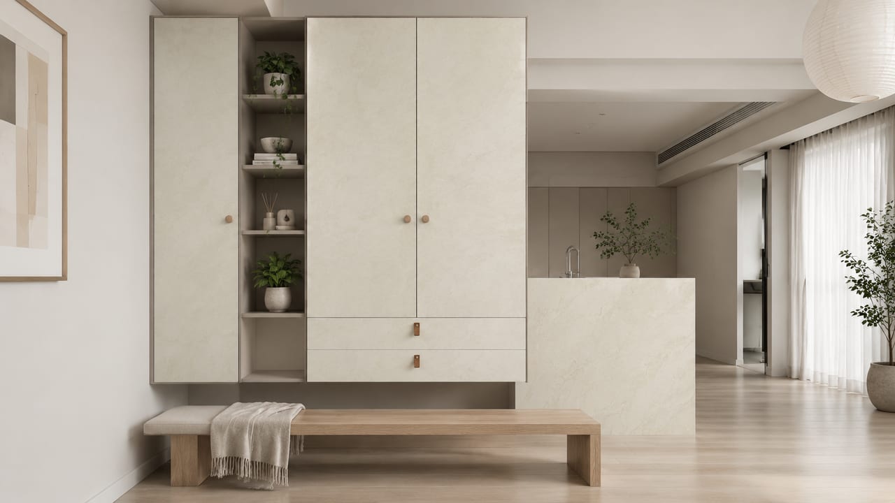 鸣沙月白 × 雅致灰|北欧风 · 玄关