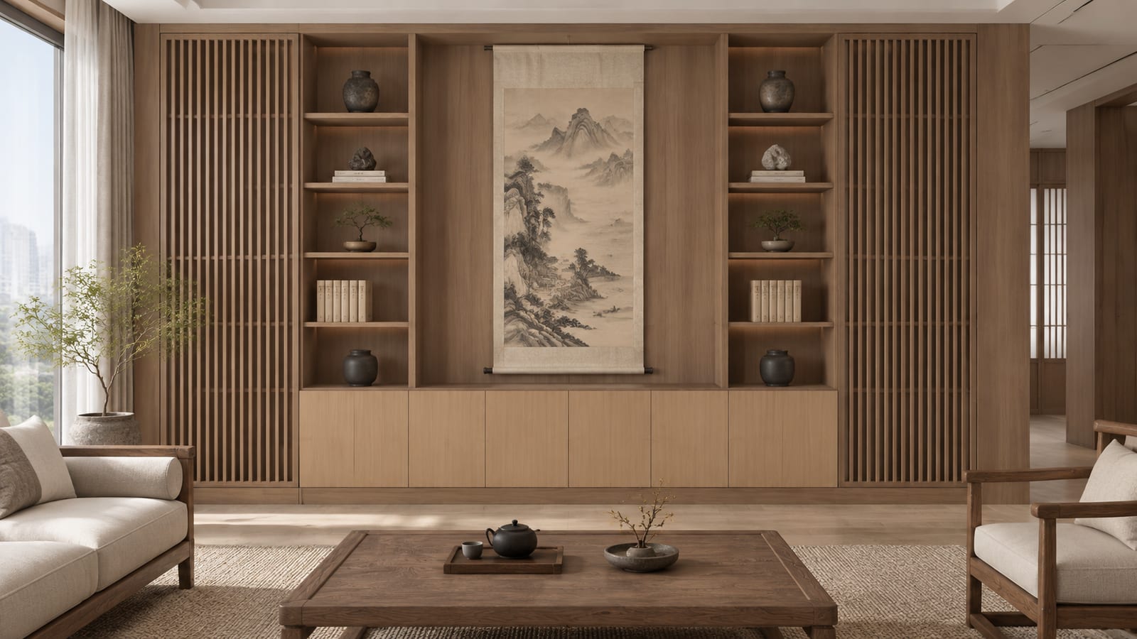 朗月黄 × 金陵之夏｜宋式美学 · 客厅