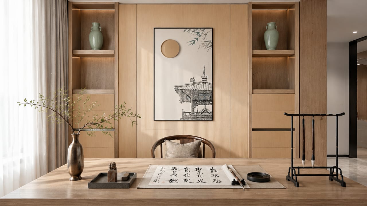 金陵之春 × 可丽芙棕橡S155|宋式美学 · 书房