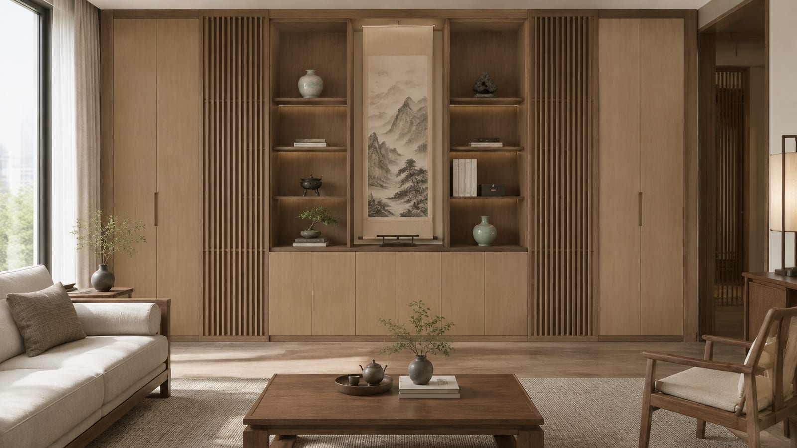 禅意原橡 × 东方秋韵｜宋式美学 · 客厅