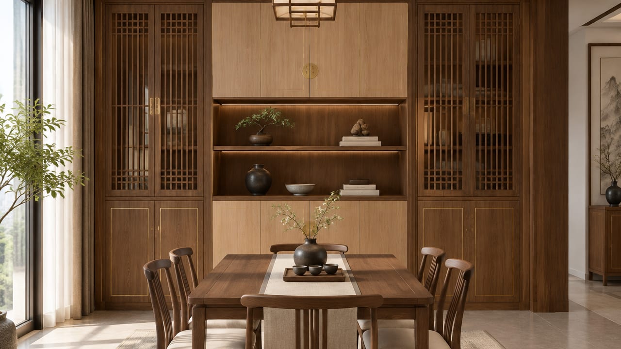 金边原橡 × 素木观岩｜新中式 · 餐厅