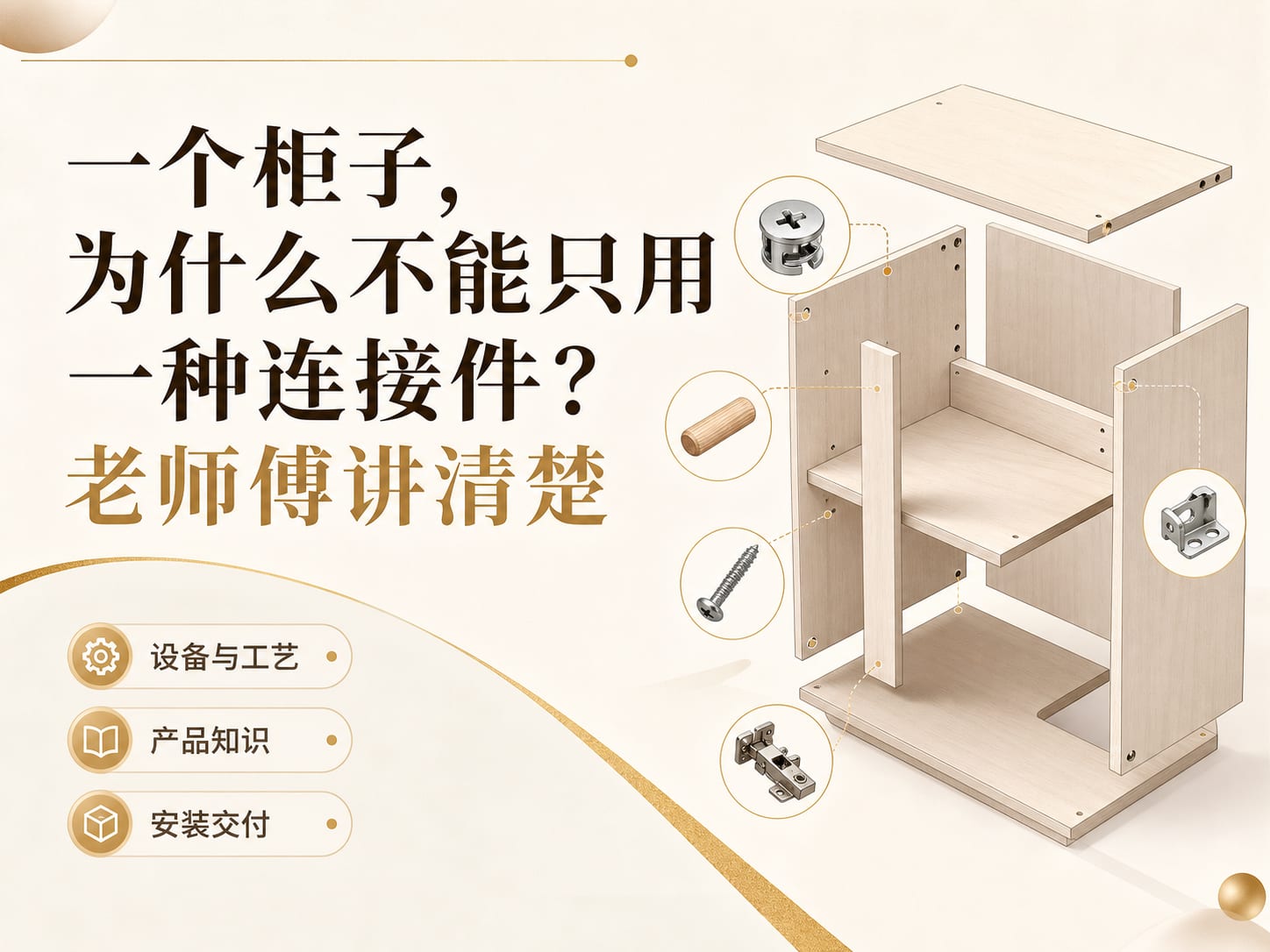 一个柜子，为什么不能只用一种连接件？老师傅讲清楚