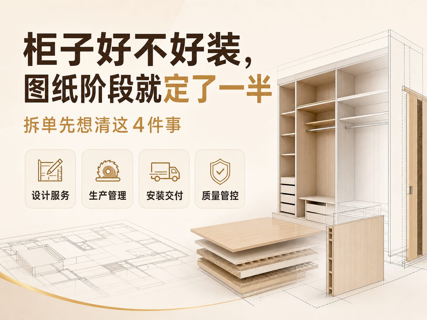 柜子好不好装,图纸阶段就定了一半:拆单先想清这4件事
