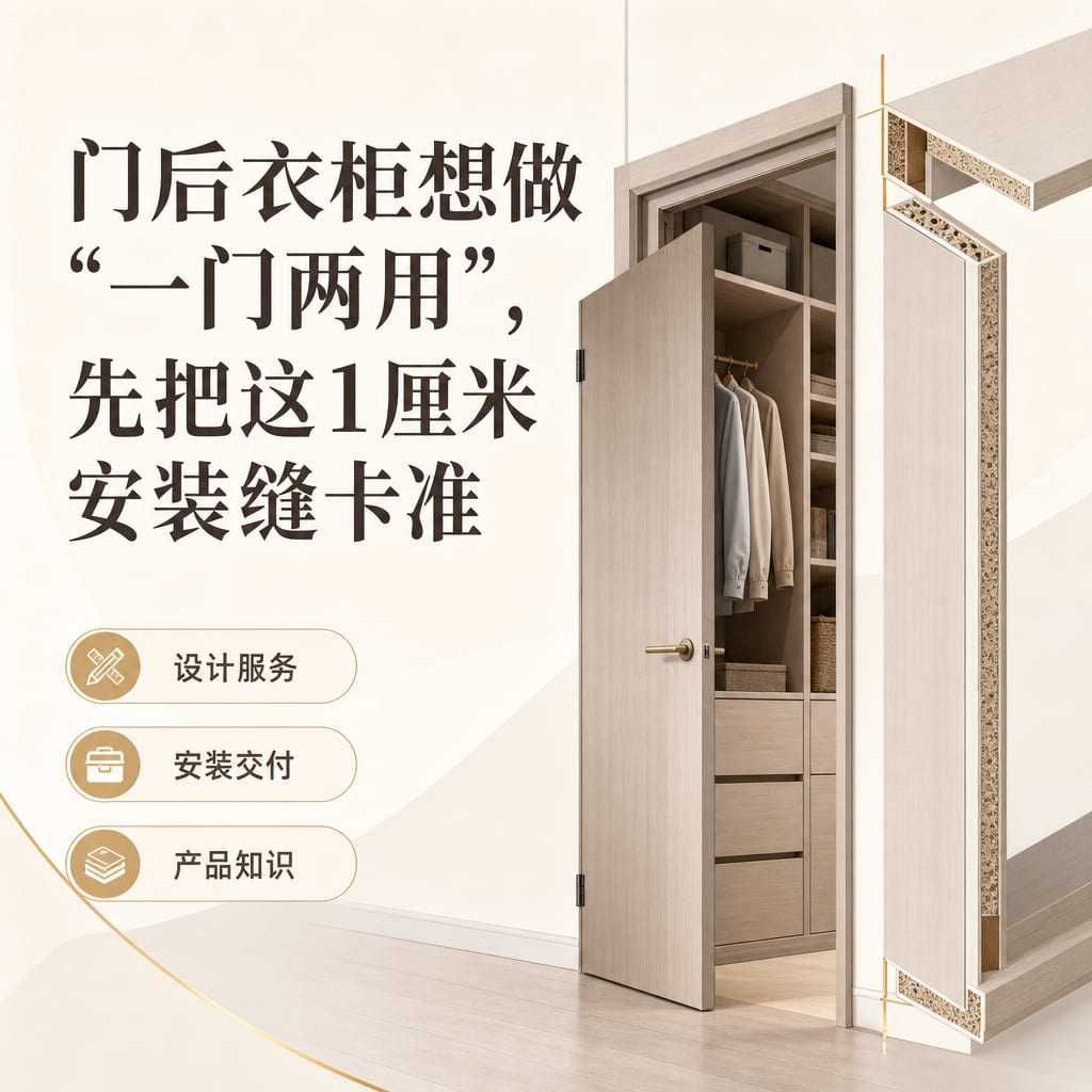 门后衣柜想做“一门两用”，先把这1厘米安装缝卡准