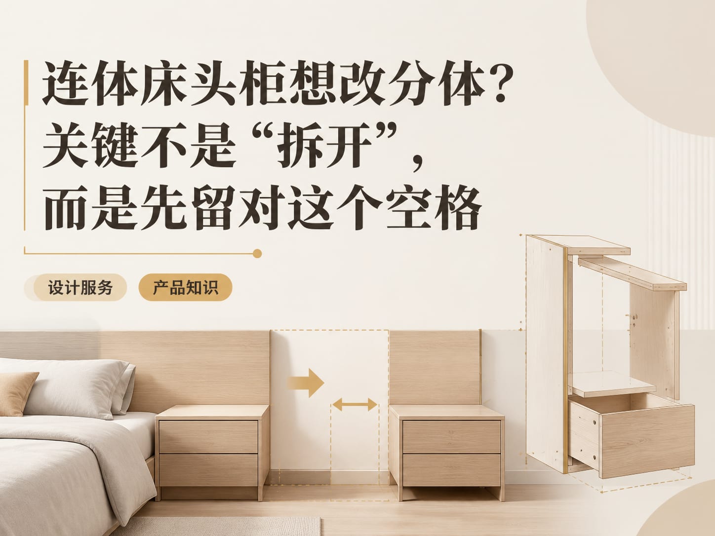 连体床头柜想改分体?关键不是“拆开”,而是先留对这个空格