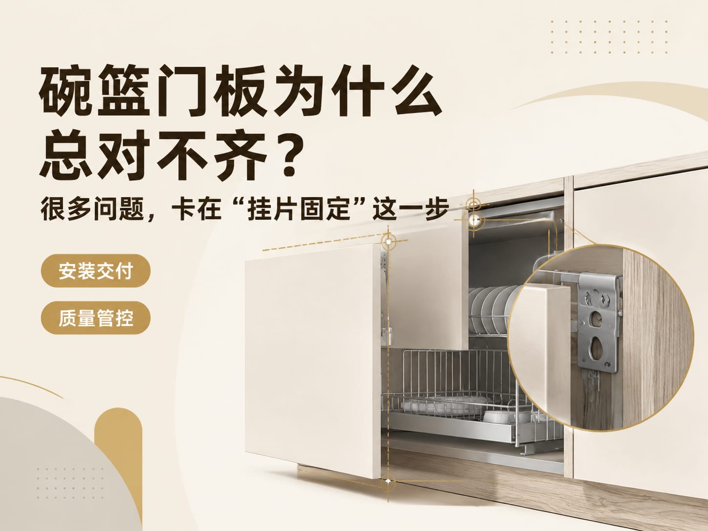碗篮门板为什么总对不齐?很多问题,卡在“挂片固定”这一步