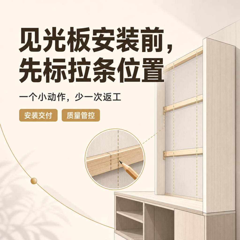 见光板安装前,先标拉条位置:一个小动作,少一次返工