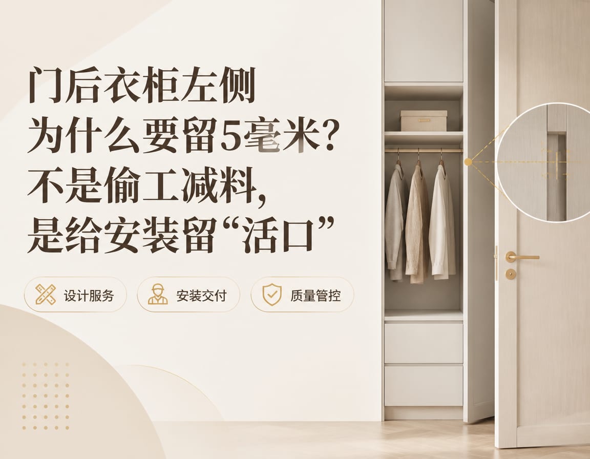 门后衣柜左侧为什么要留5毫米?不是偷工减料,是给安装留“活口”