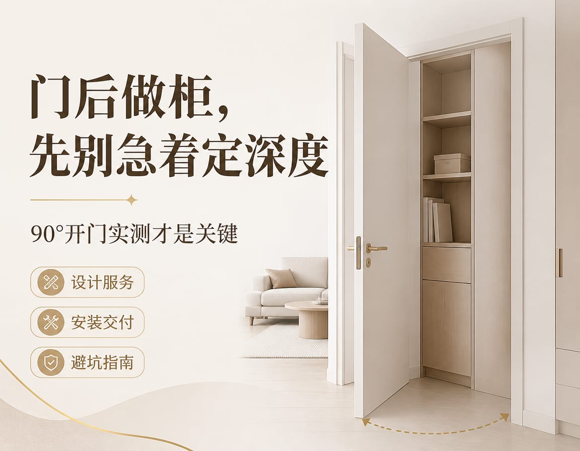 门后做柜，先别急着定深度：90°开门实测才是关键