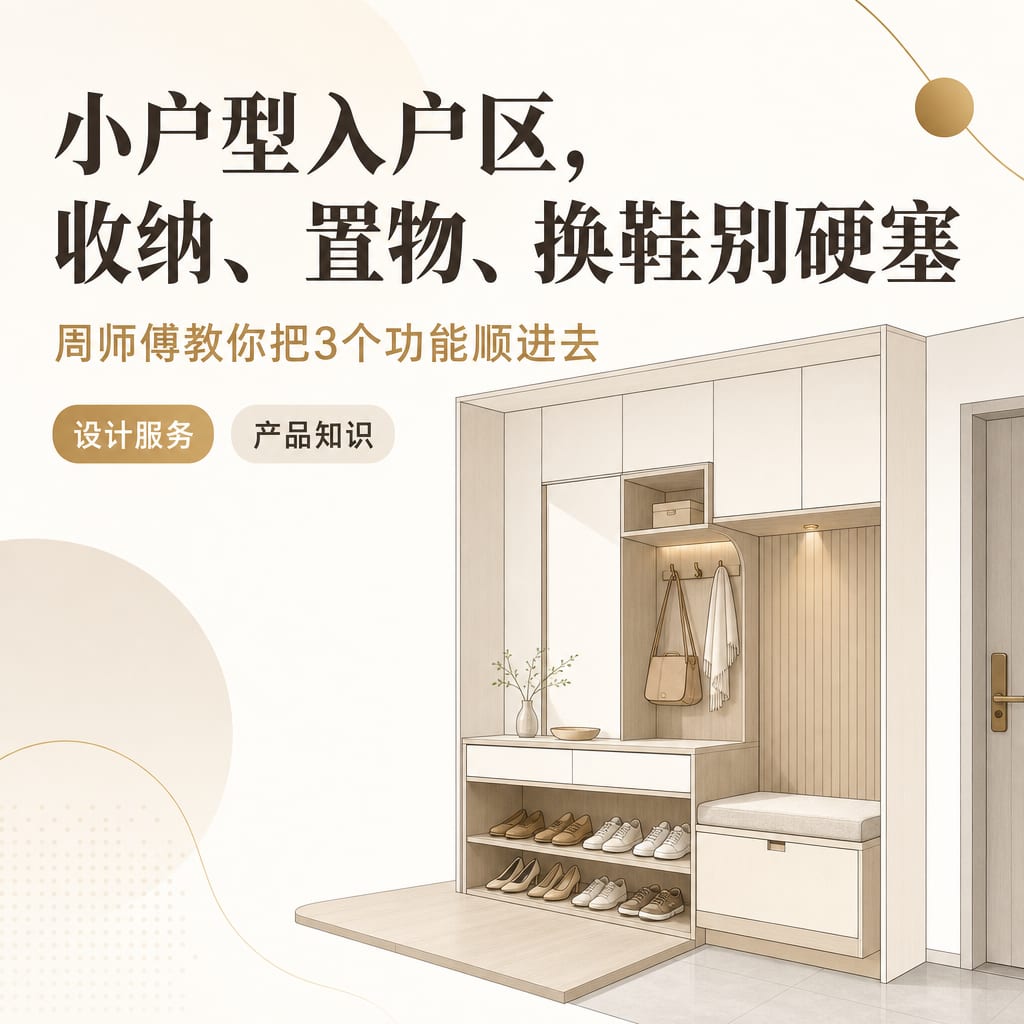 小户型入户区,收纳、置物、换鞋别硬塞:周师傅教你把3个功能顺进去