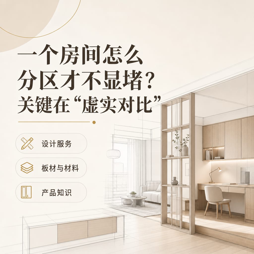 一个房间怎么分区才不显堵？关键在“虚实对比”
