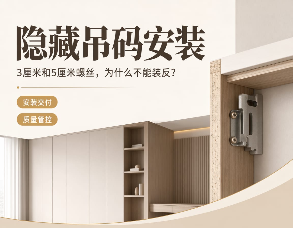 隐藏吊码安装:3厘米和5厘米螺丝,为什么不能装反?