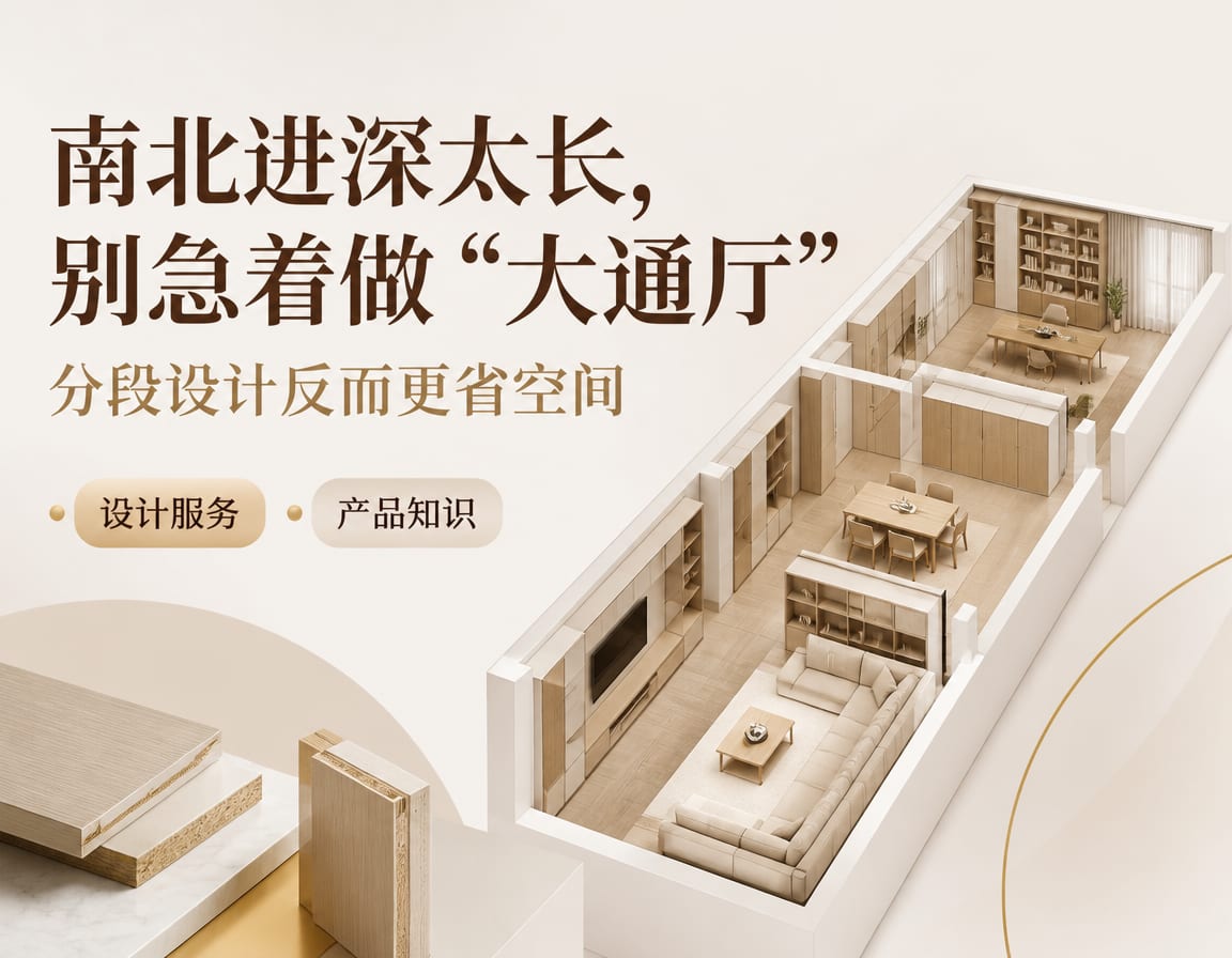 南北进深太长,别急着做“大通厅”:分段设计反而更省空间