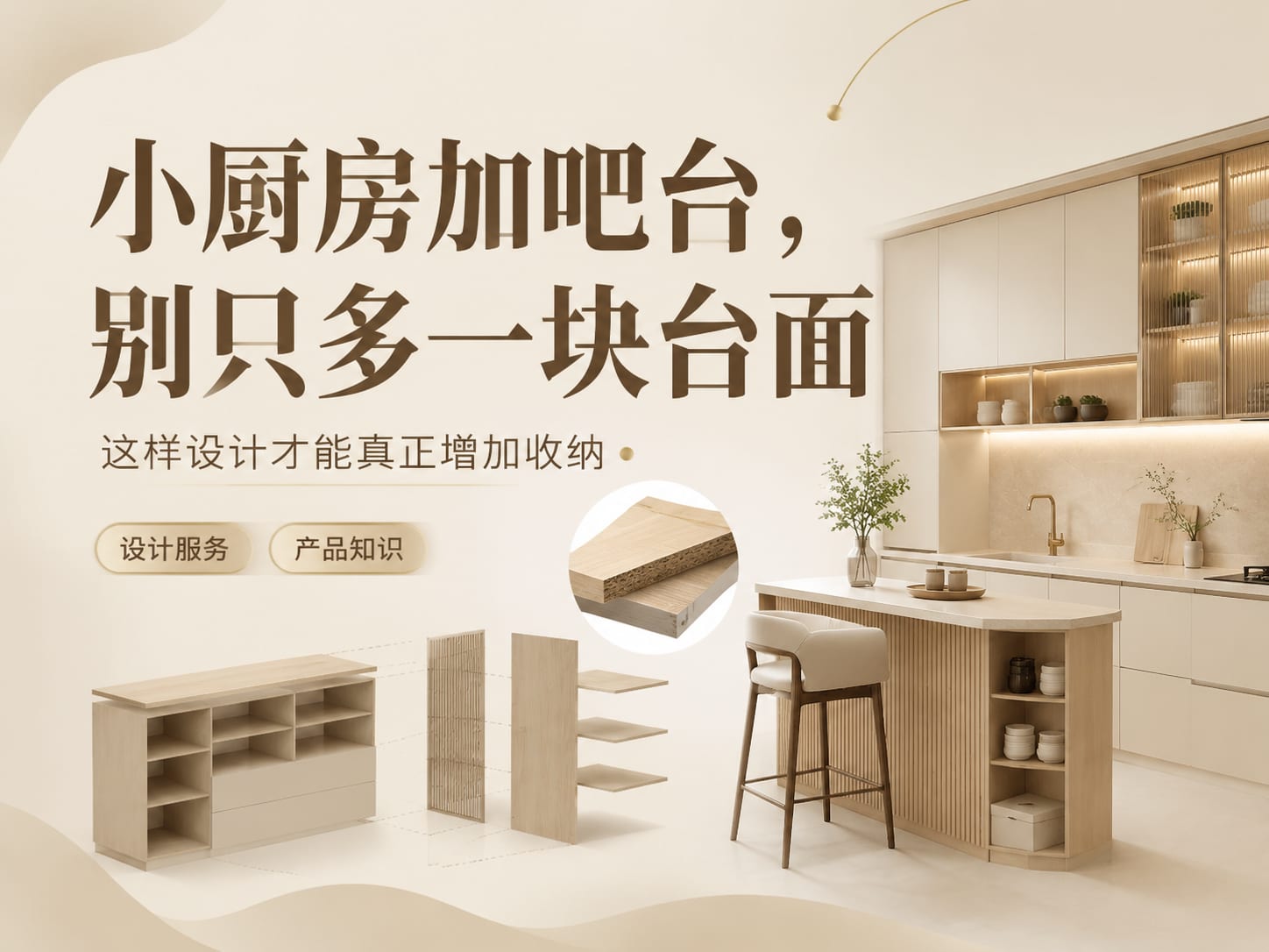 小厨房加吧台，别只多一块台面：这样设计才能真正增加收纳