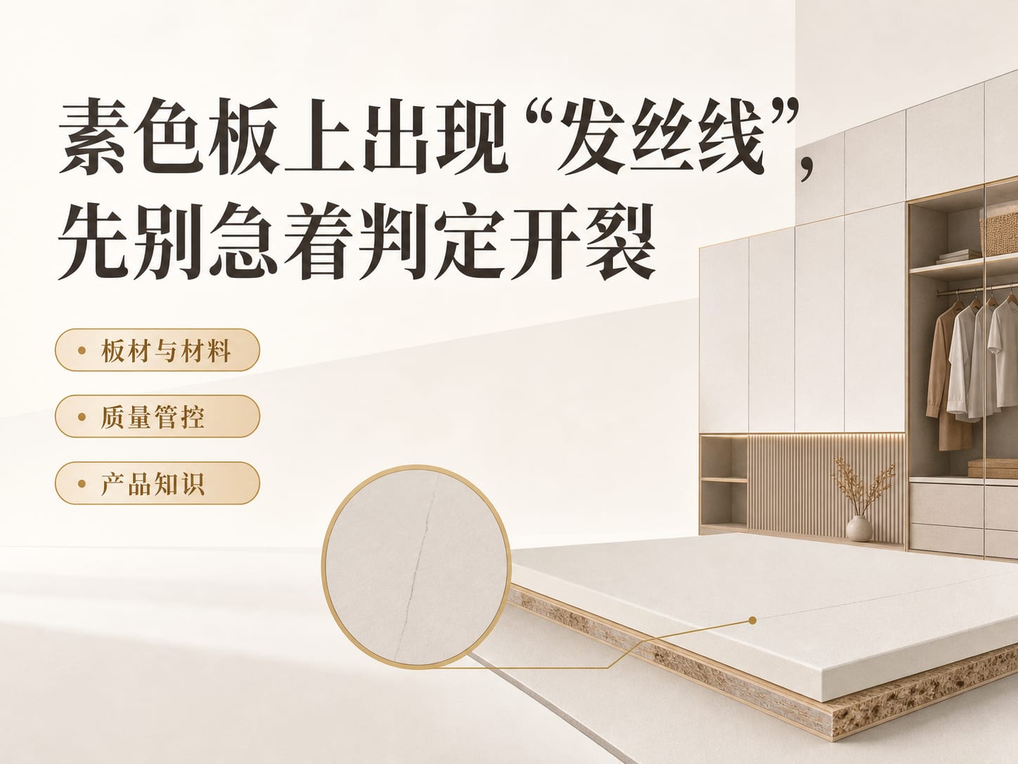 素色板上出现“发丝线”,先别急着判定开裂