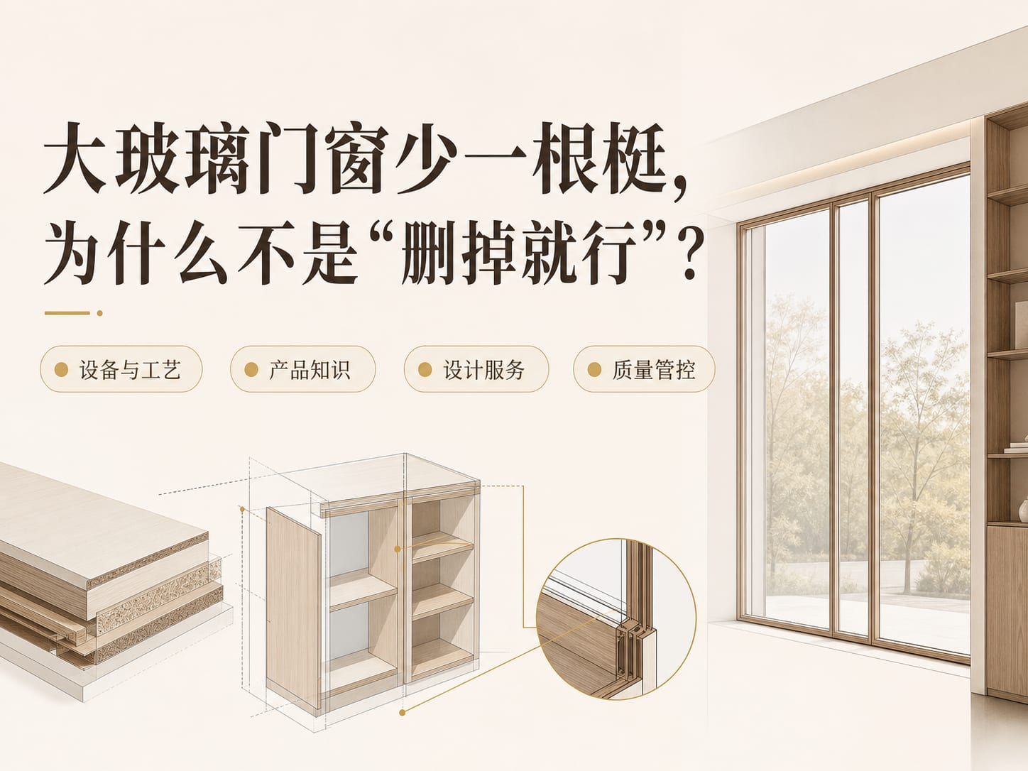 大玻璃门窗少一根梃，为什么不是“删掉就行”？