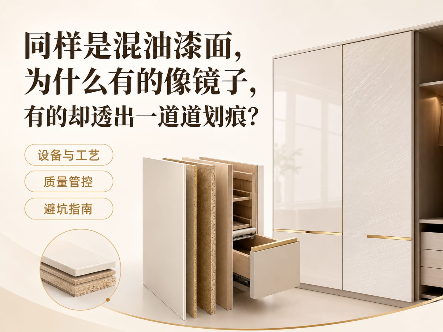 同样是混油漆面，为什么有的像镜子，有的却透出一道道划痕？