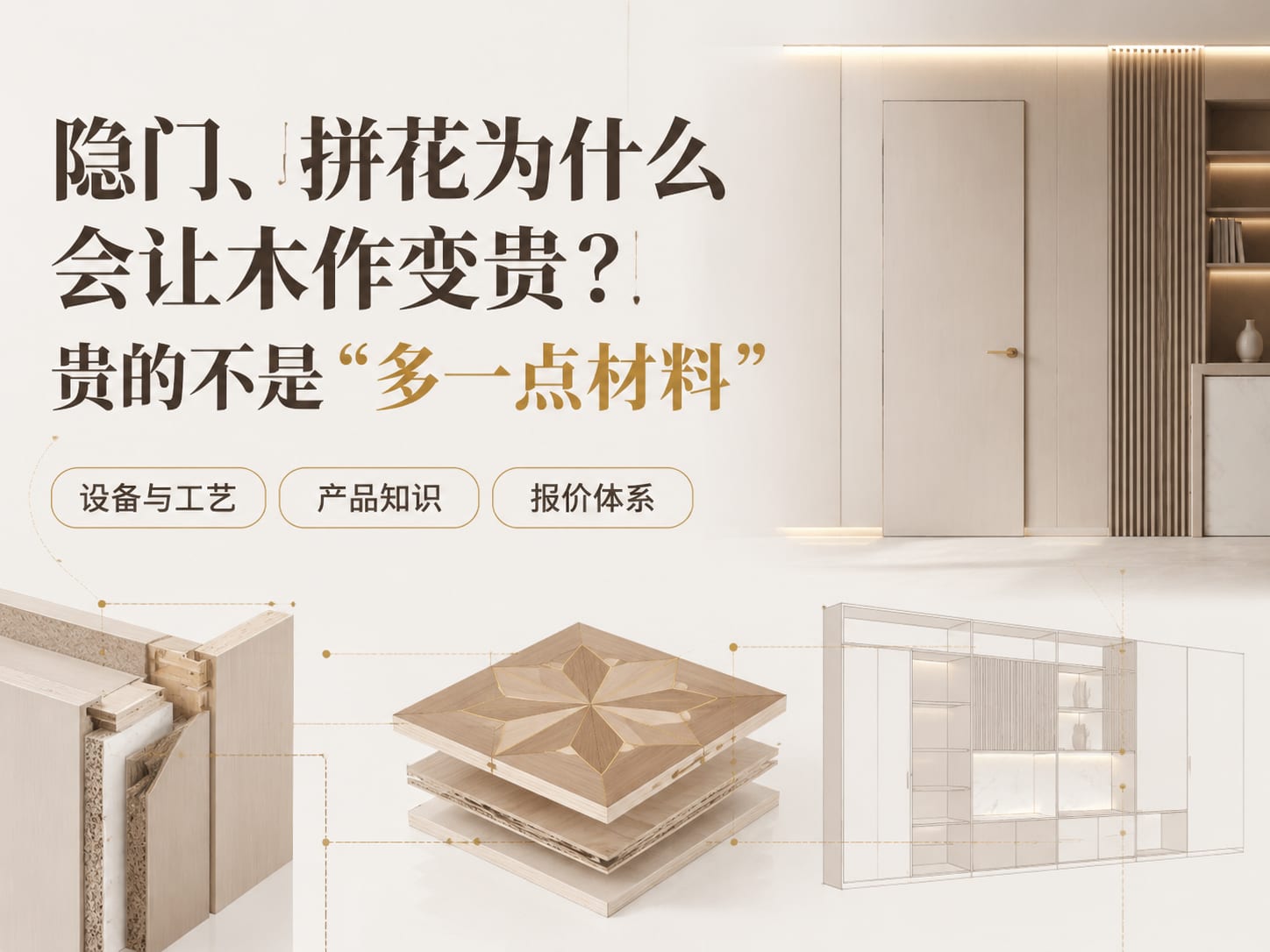 隐门、拼花为什么会让木作变贵？贵的不是“多一点材料”