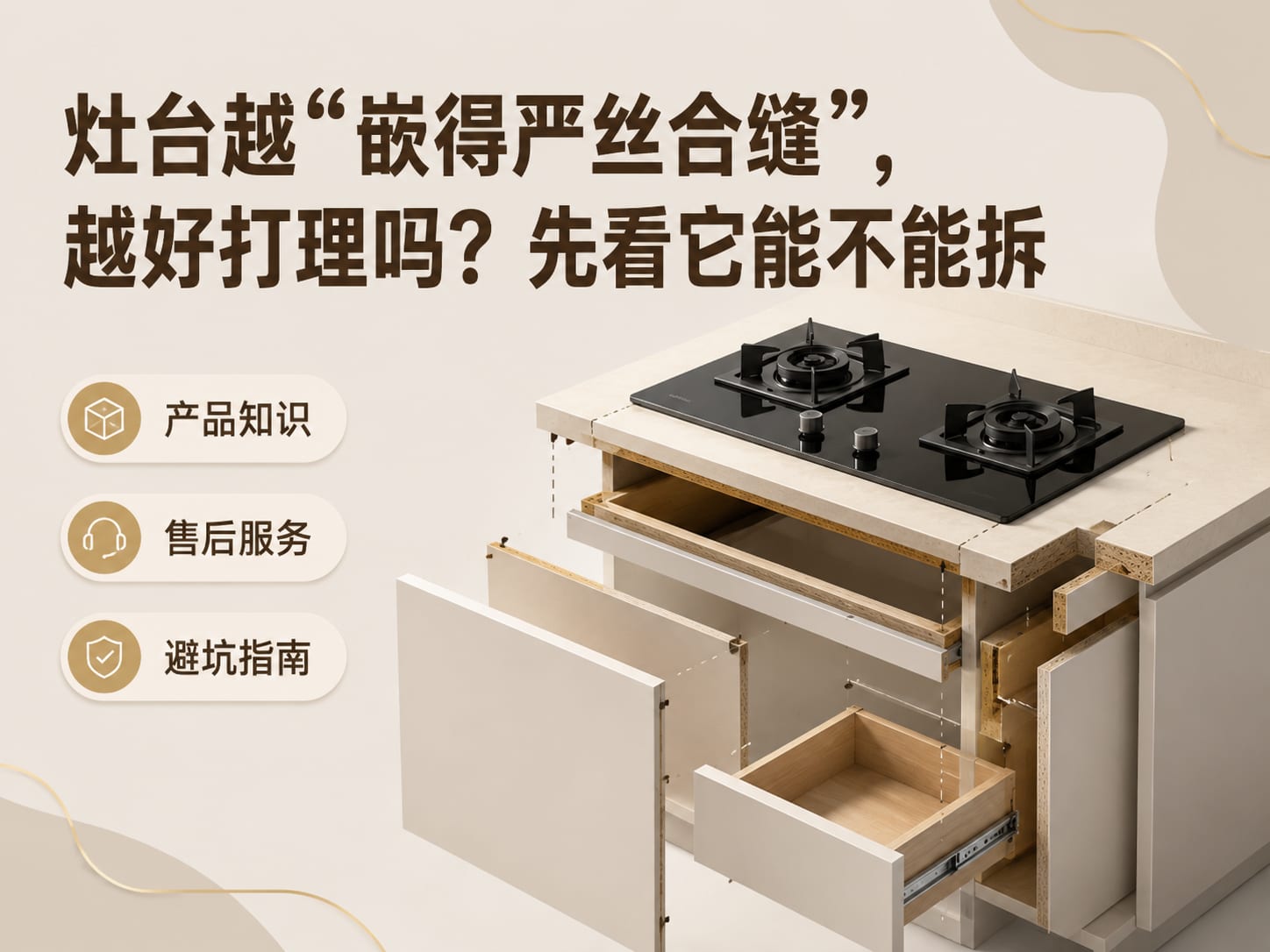 灶台越“嵌得严丝合缝”，越好打理吗？先看它能不能拆