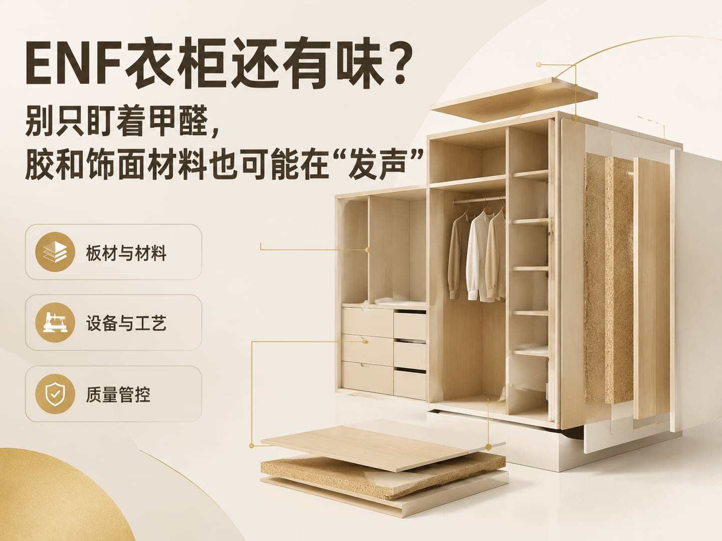 ENF衣柜还有味？别只盯着甲醛，胶和饰面材料也可能在“发声”