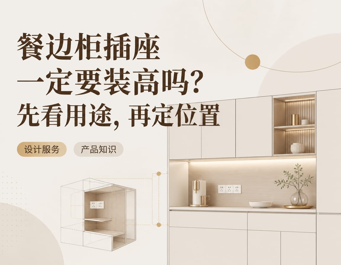 餐边柜插座一定要装高吗?先看用途,再定位置