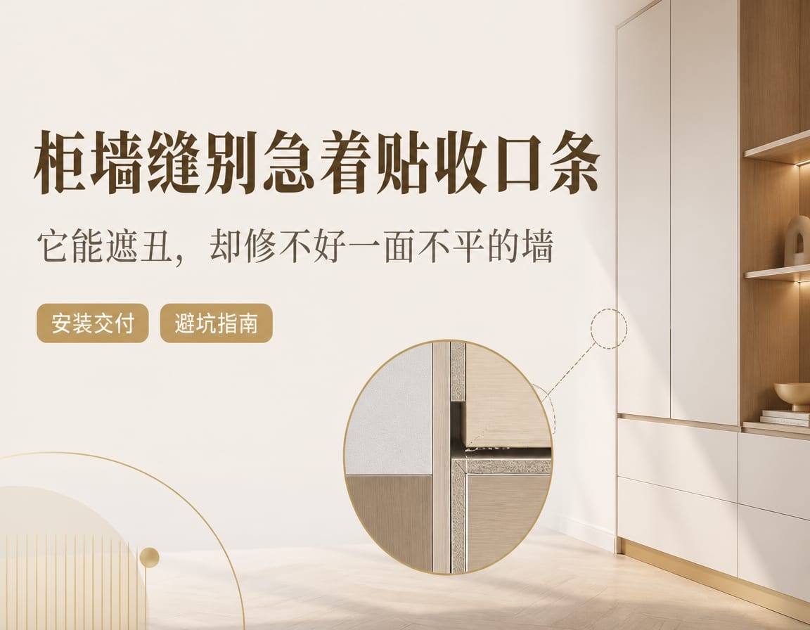 柜墙缝别急着贴收口条：它能遮丑，却修不好一面不平的墙