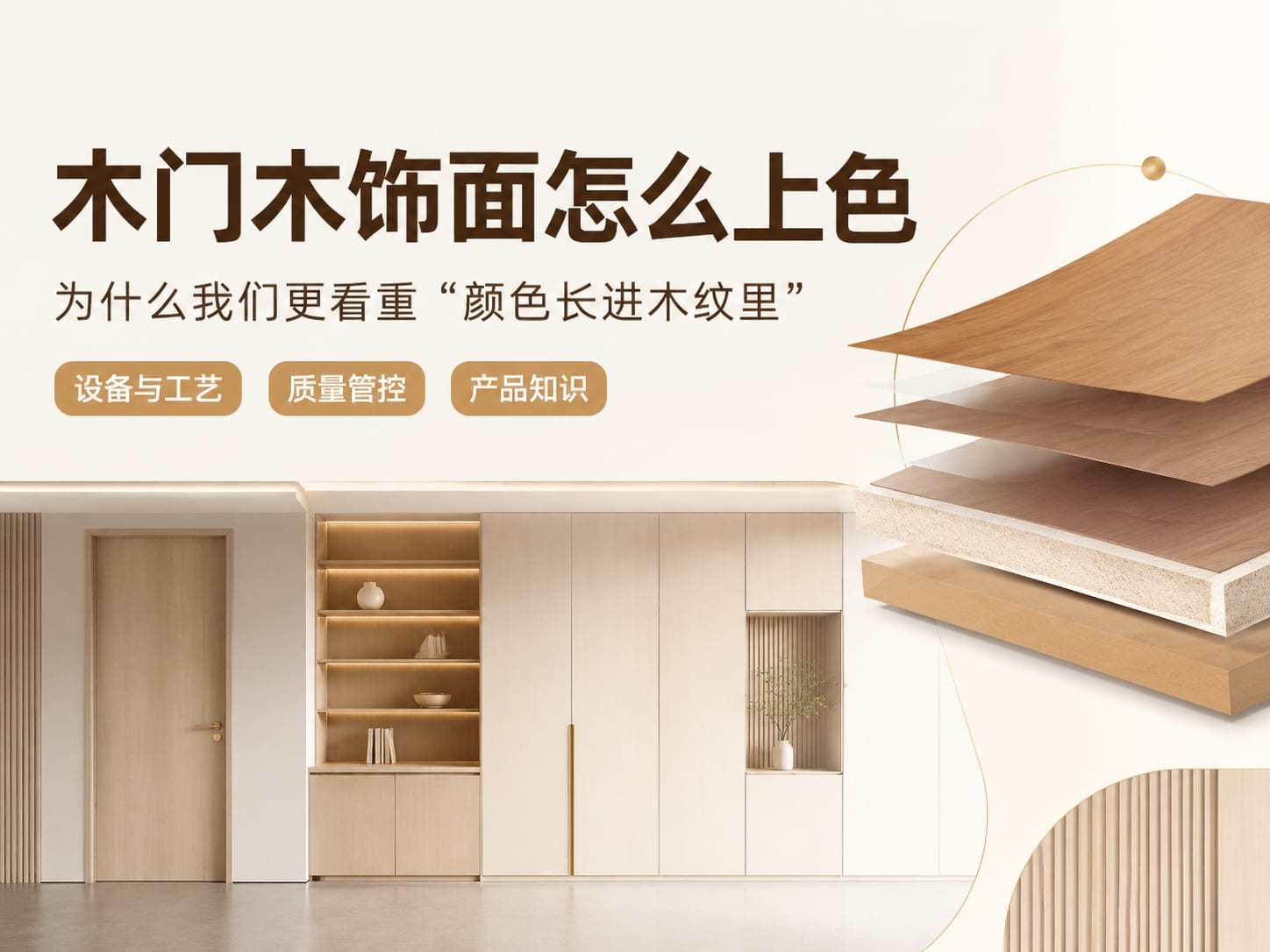 木门木饰面怎么上色：为什么我们更看重“颜色长进木纹里”